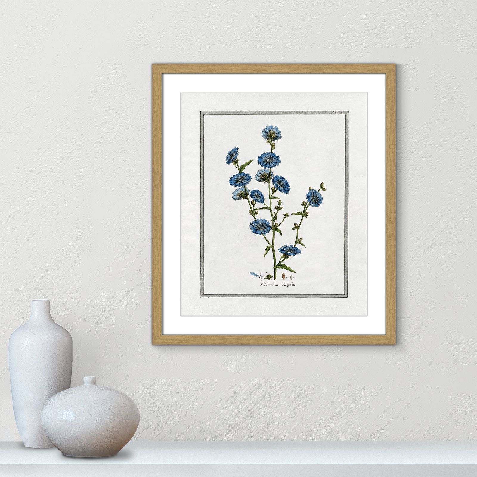 Colombe "Soft Botanical I" Print, 16" W x 19" H, Natural Framed