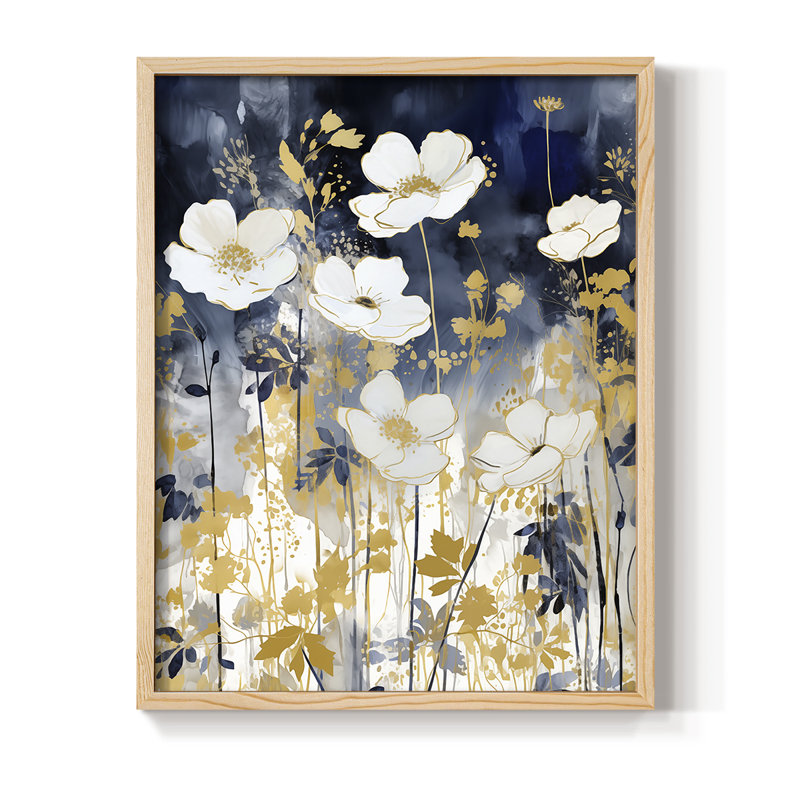 Reproduction encadrée FLORAL Series CCDCLXXVI - bois massif, H 11 po x l 9 po