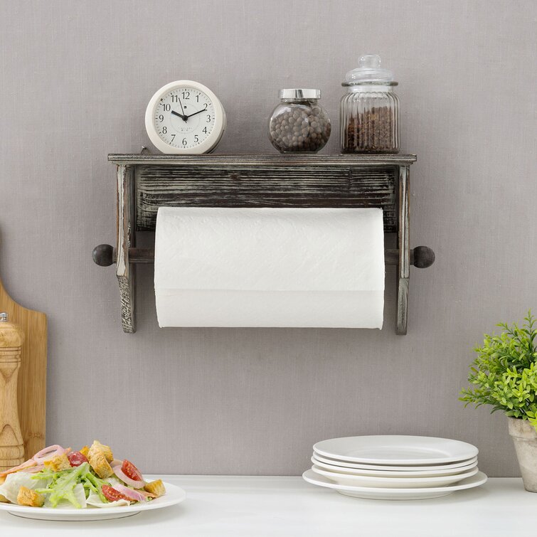 Wood Grip Contemporary Under Cabinet Paper Towel Holder Satin Nickel, 19.69  H 7.09 L 5.12 W - Fry's Food Stores