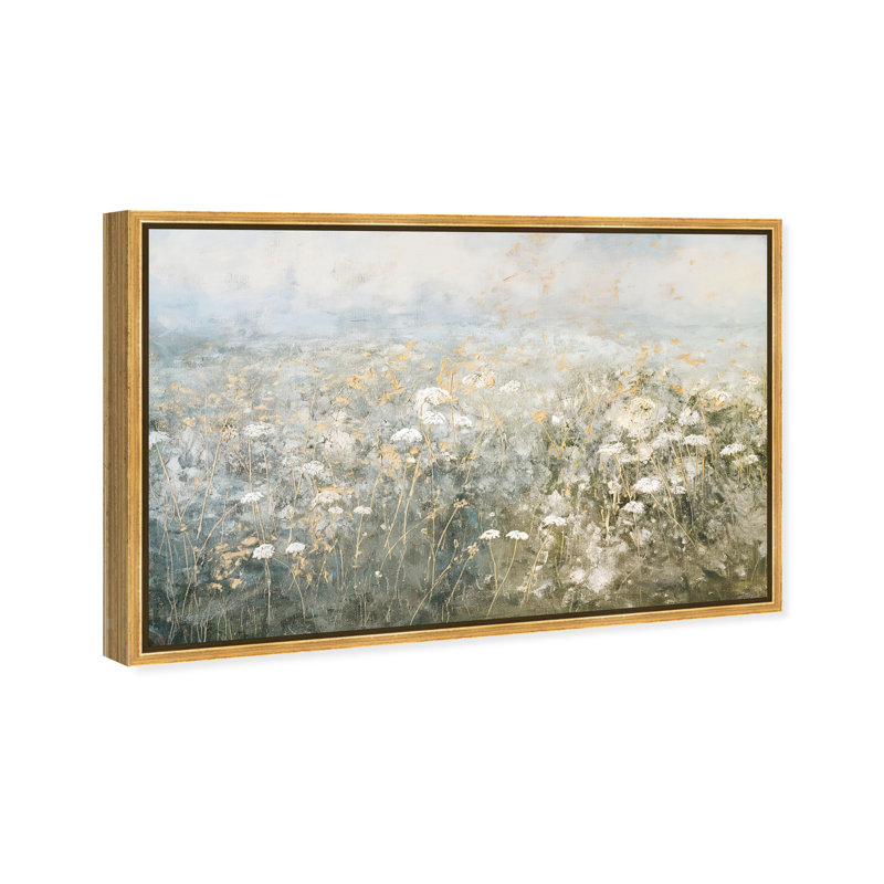 Meadow Veil Canvas Floral & Botanical Print by Oliver Gal, Black Frame, 15 x 10, 17"H x 25"W, Gold Frame