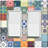 Metal Light Switch Plate Outlet Cover (Vintage Colourful White Elegant Square Pattern Picnic - Single Toggle)