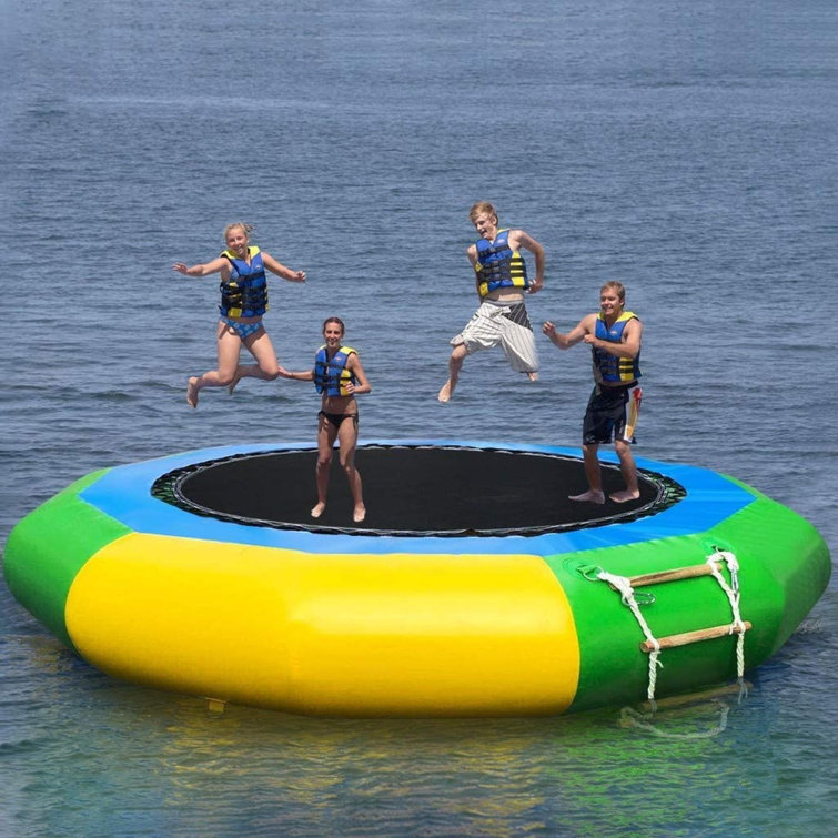 FEBLIX HOME INC 10Ft Inflatable Water Trampoline Bounce Swim Platform ...