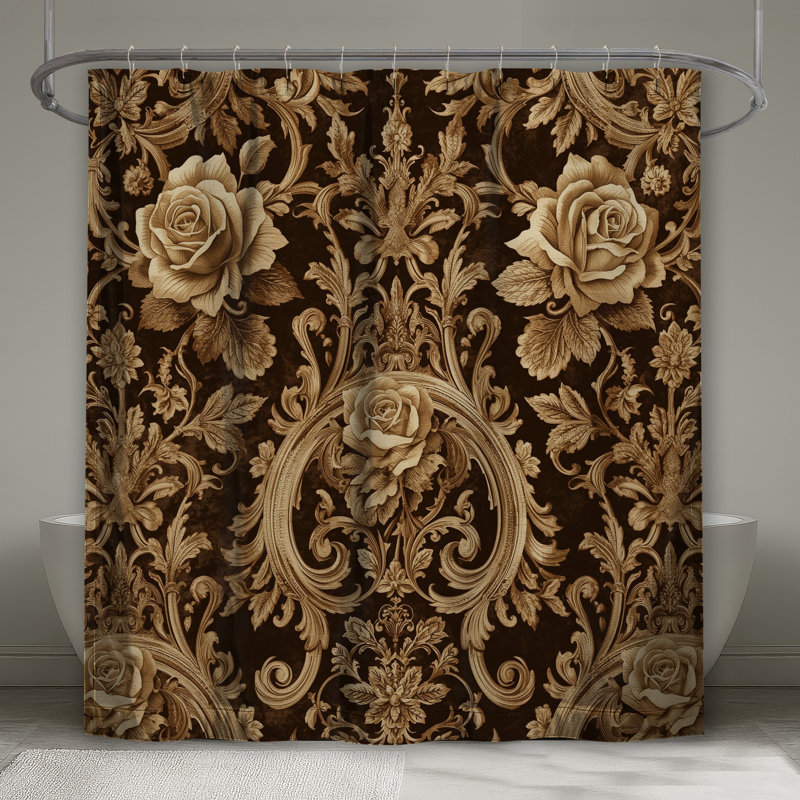 Rideaux de douche Ornate Floral Roses, 70in W x 84in H