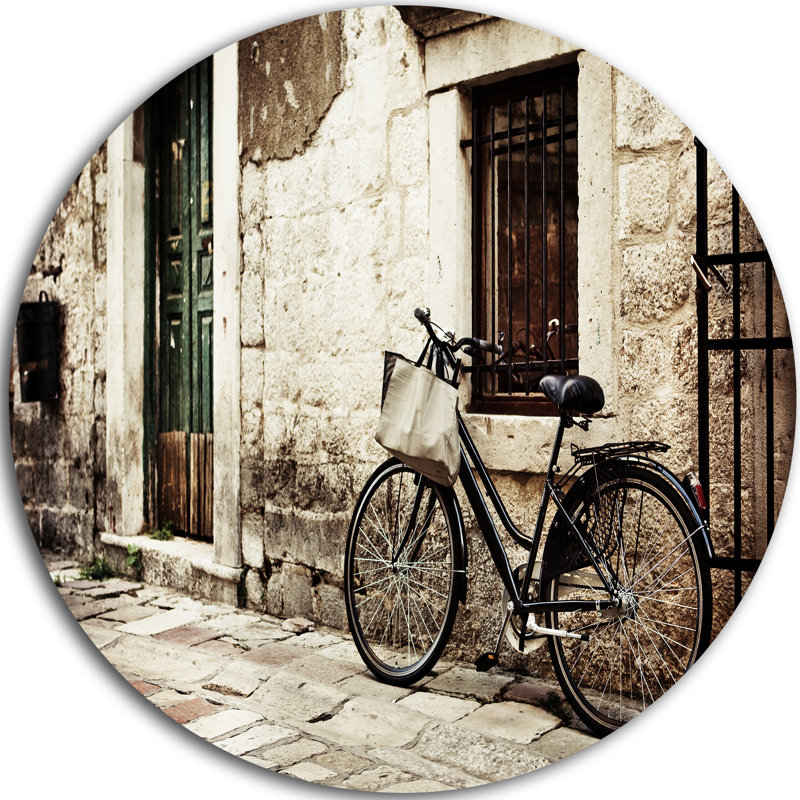 Vélo avec sac de magasinage - reproduction de photo, H 38 po x l 38 po x P 1 po, Métal