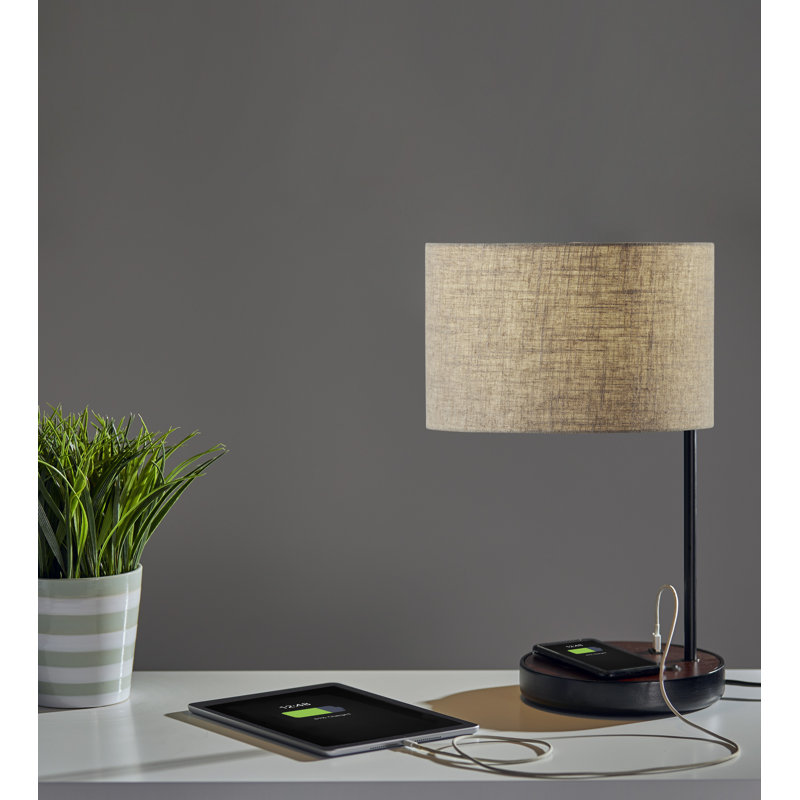 Lampe de table noire 19,5 "avec USB Bourke