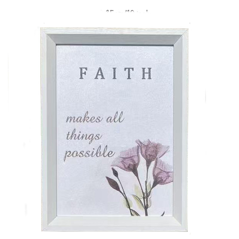 Porte-photo mural en bois blanc