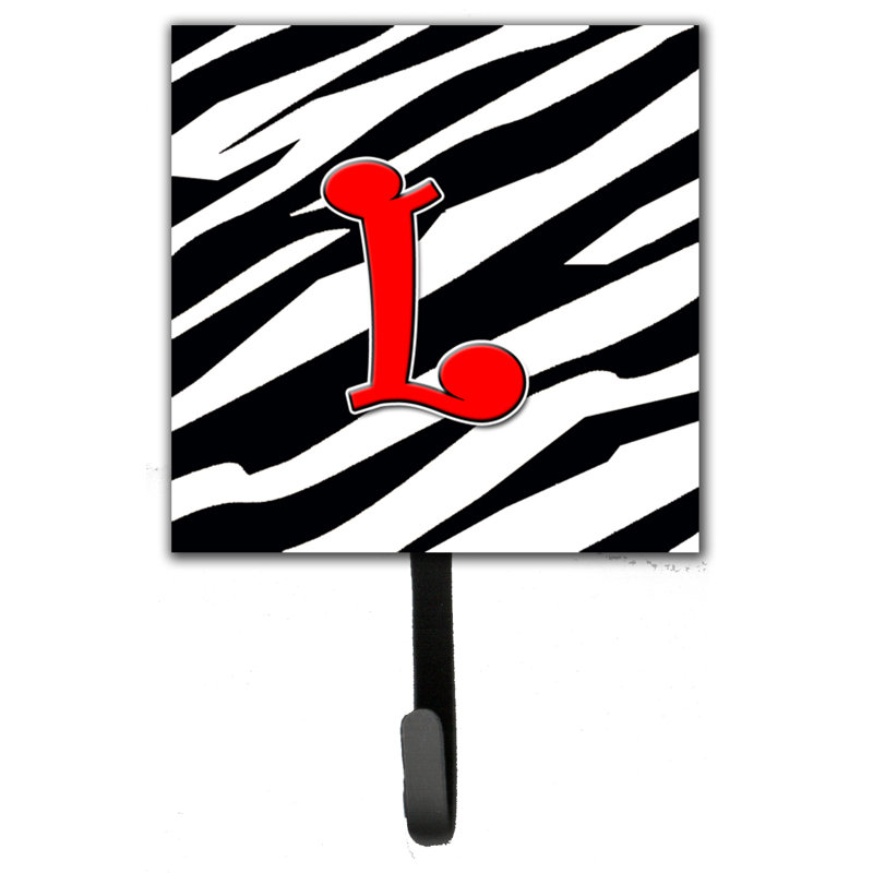 Porte-laisse zèbre monogramme et crochet mural, L