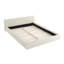 Lit plateforme tapissier avec tête de lit grand format et tissu plissé en chenille-1134861459