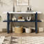Console élégante, plateau à effet marbre pour le décor du salon rétro et options de rangement-1674582900