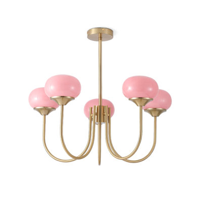 Lustre globe en laiton 5 lumières Marshmallow