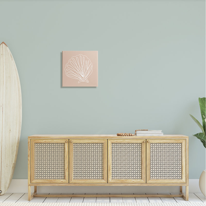 Tan Sea Life Squiggle Doodle Canvas Art Print