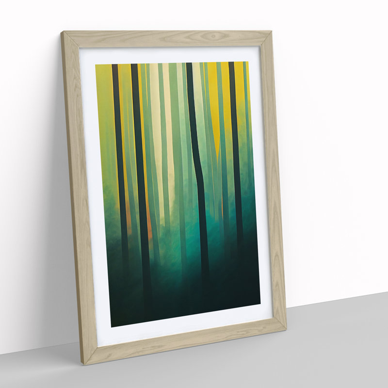 An Unusual Forest Abstract - Wall Art, 64cm H x 46cm W, Oak Framed