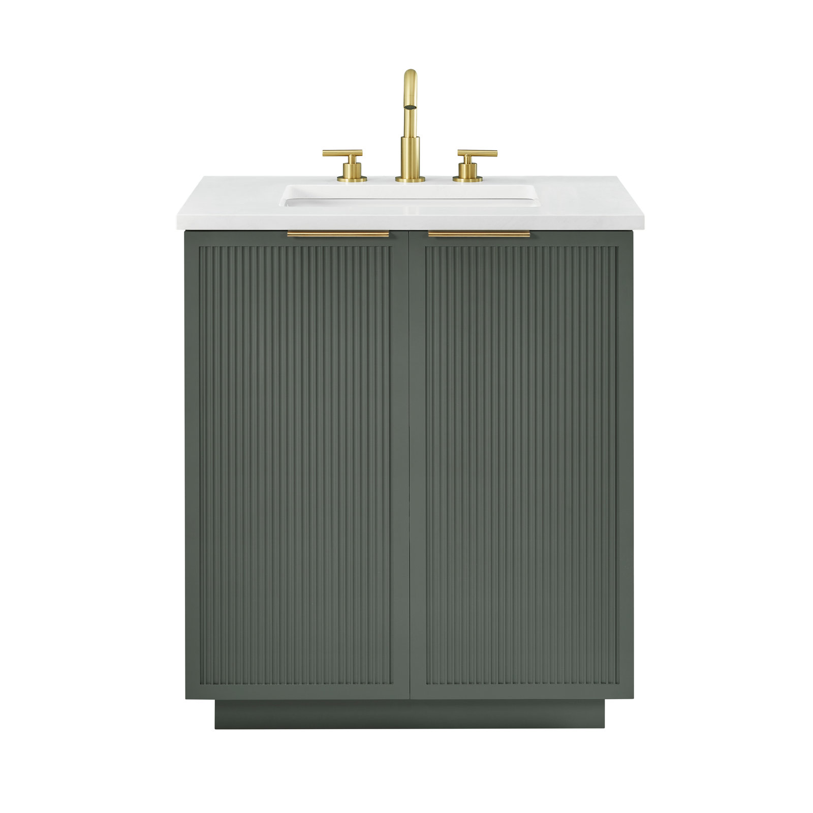 Aderyn 30" Single Vanity, Vintage Green/Brushed Bronze