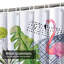 Rideau de douche imperméable à motif floral avec flamants tropicaux et 12 crochets-1635040138