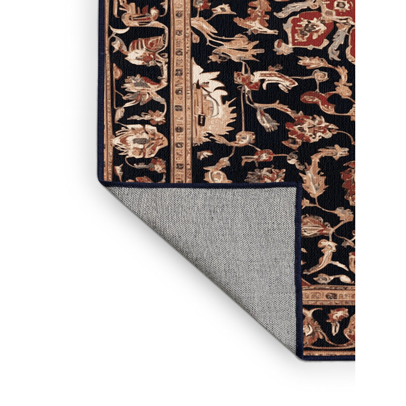 Machine Washable Persian Purple Area Rug, Square 8'