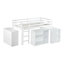 Lit mezzanine simple avec rangement et bureau coulissant en bois d'hévéa blanc-970965112