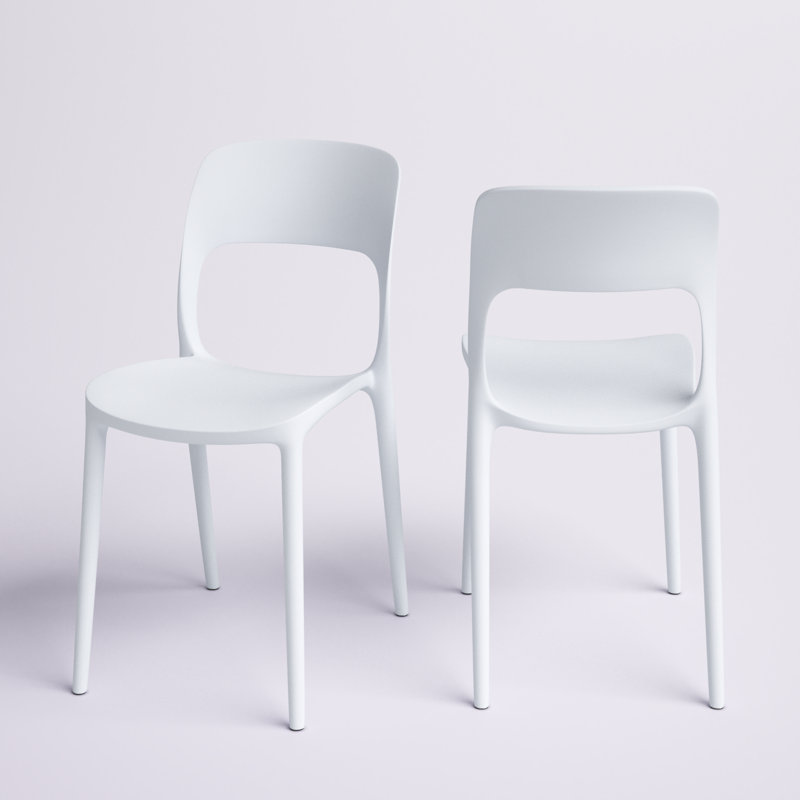 Chaise d'appoint empilable Chainey, Gris, 2