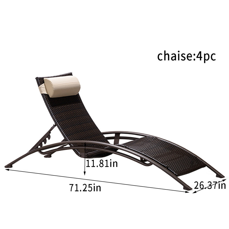 Luxury Wicker Lounger Outdoor Chaise Lounge Set
