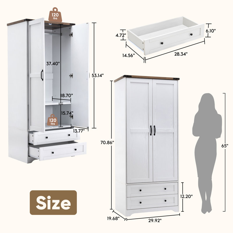 Armoire American Country, Blanc