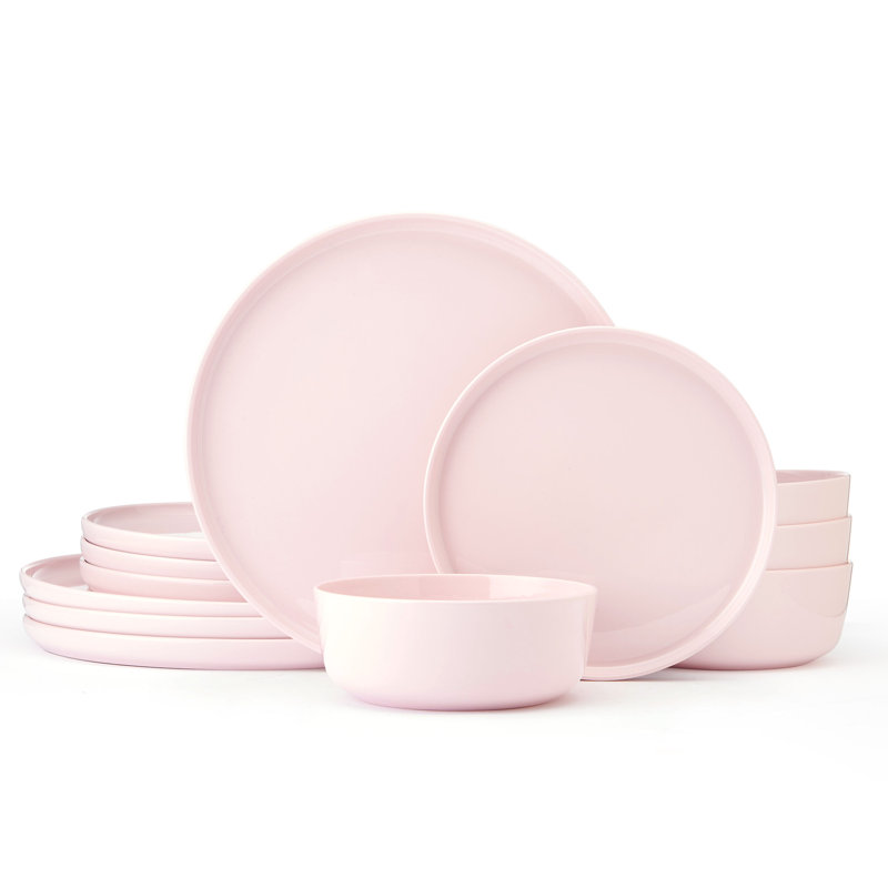 Madison Pink 12-Pc Dinnerware Set, Service For 4, Bone China