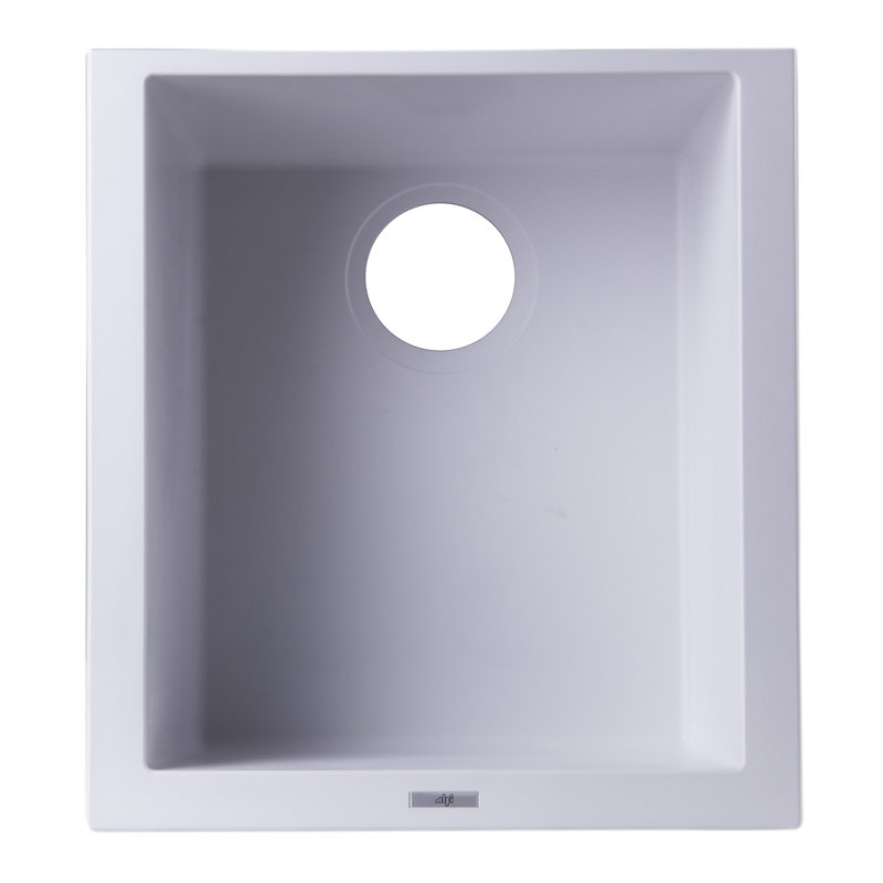 17.75'' L Single Bowl Granite Kitchen Sink, White