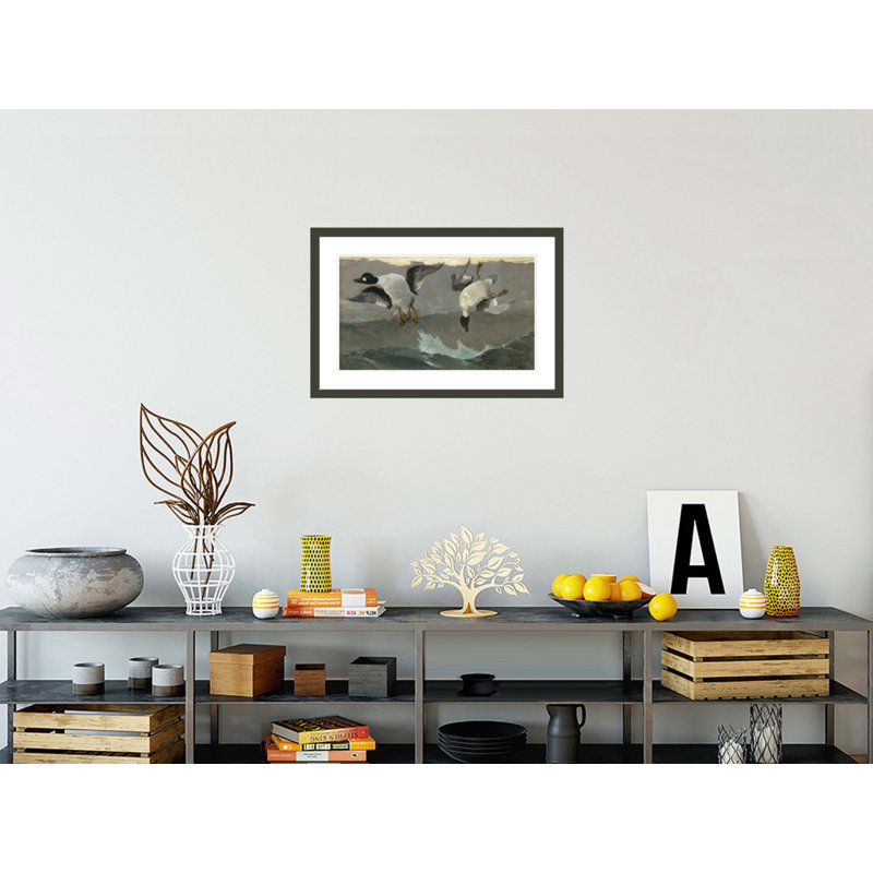 Droite et gauche par Winslow Homer - Impression sur toile encadrée, H 19,84 po x l 29,5 po