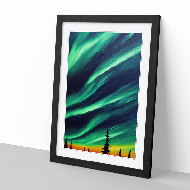 Annalyse Northern Lights Painting Vol.2 1 Piece Wall Art, 46cm H x 34cm W, Walnut