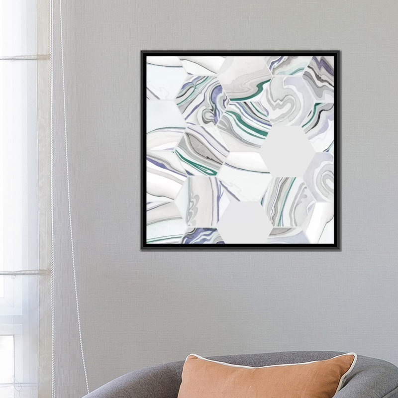 " Tranquil Tide II " by Grace Popp, 18" H x 18" W x 1.5" D, Black Framed Canvas, No Mat