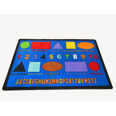 Tapis géométrique bleu/noir/orange