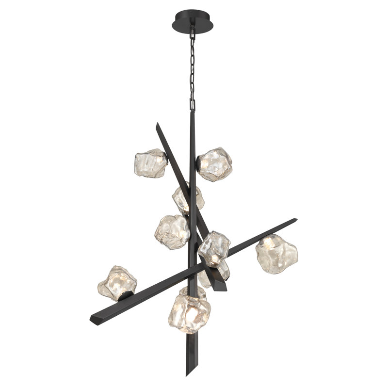 Lustre 10 lumières Thorah, Graphite mat