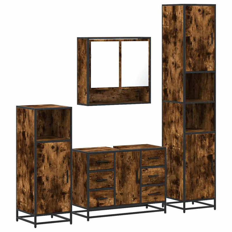 Shuntia Bathroom Furniture Suite, Rustric Brown