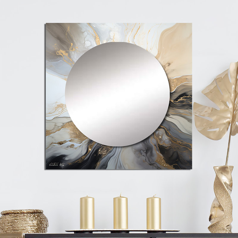 Laughlyn - Miroir carré lumineux pour décoration murale, 36 po x 36 po