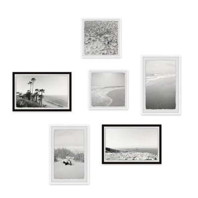 Hexaptych teintes gris côtiers