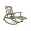 Chaise berçante d'extérieur en bois d'acacia avec panneau de pied rétractable, chaise berçante de patio à bascule