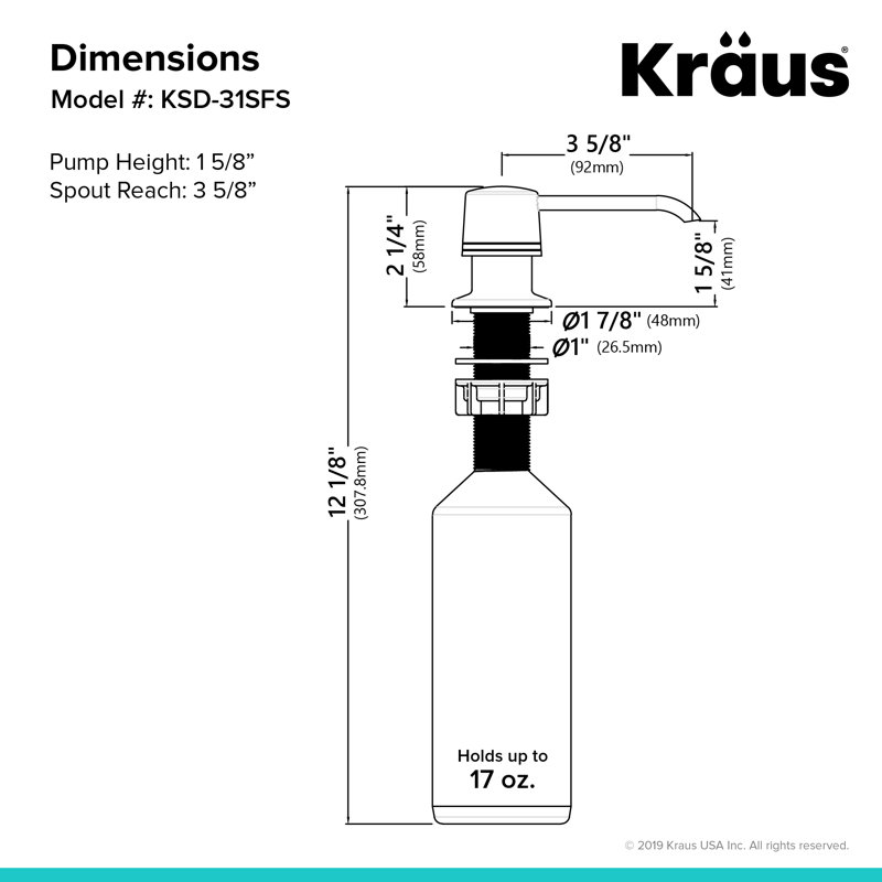 Soap Dispenser, Spot Free Stainless Steel