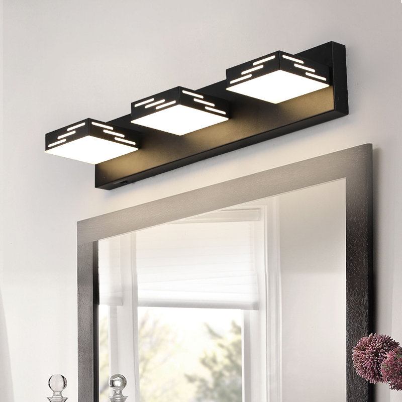 Éclairage de meuble-lavabo moderne à DEL à intensité variable pour miroir - 3 luminaires de bar de salle de bain réglables, 3