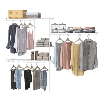 Ensemble de rangement pour garde-robe en fil métallique de 60 à 96 po de largeur