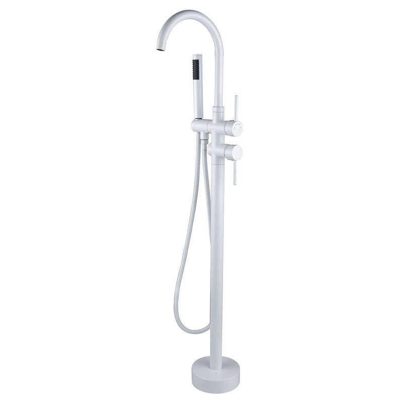 Freestanding Tub Filler with Diverter, White
