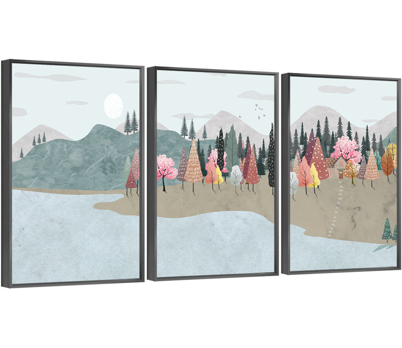 " Mountain " 3 - Pieces, 15.75" H x 11.81" W x 1.65" D, Black