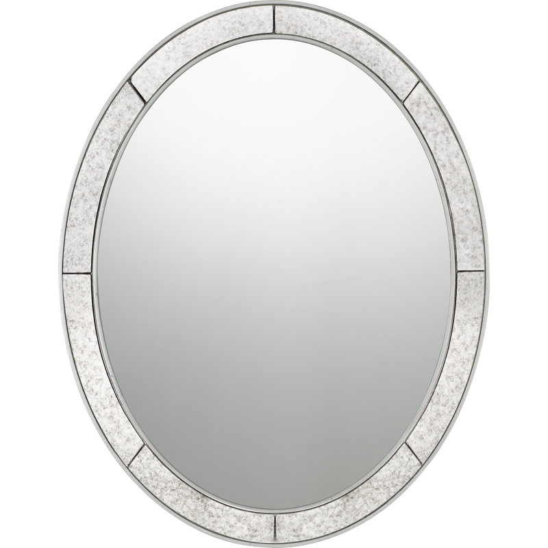 Wood Flat Wall Mirror, Silver Leaf