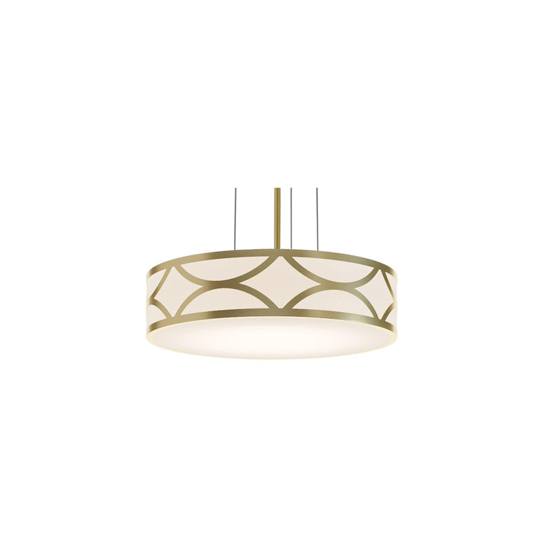 Luminaire suspendu tambour 3 lumières Bernville, H 4 po x l 16 po x P 16 po, Or