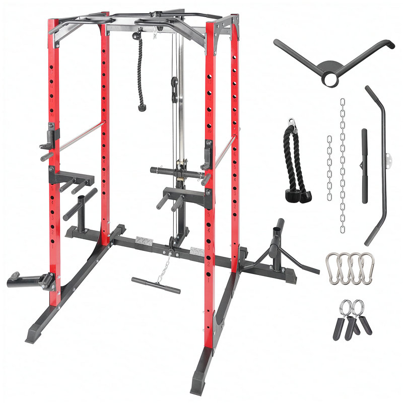 Cage électrique, support électrique multifonctionnel avec système de passage de câbles réglable et plus d'accessoires d'entraînement, cage de musculation pour la salle de gym à domicile
