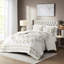 + Housse de couette en chenille de coton 3 pièces + taupe - grand / double pour