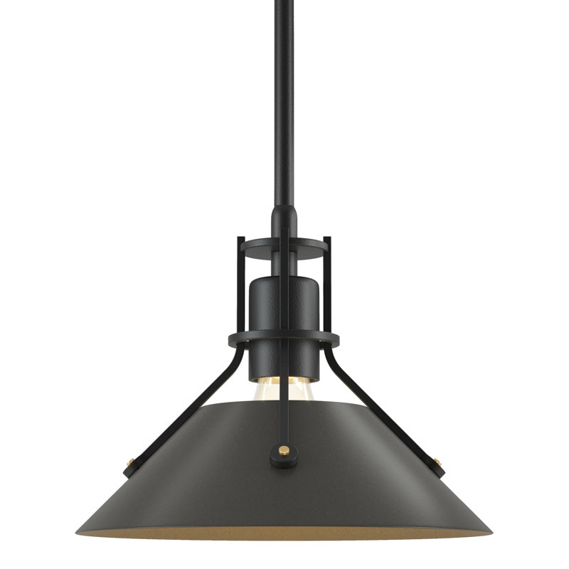 Henry 1 - Light Single Cone Pendant, Bronze, Black, 56.3'' H X 14.4'' W X 14.4'' D
