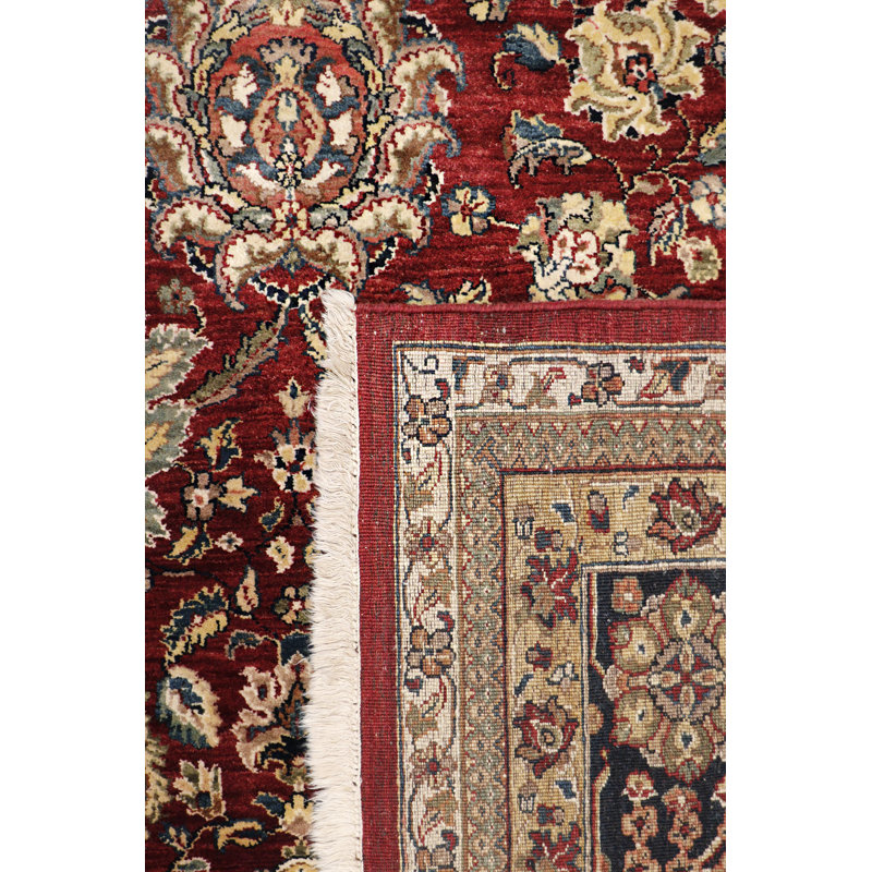 Agra Hand Knotted Wool Floral Area Rug