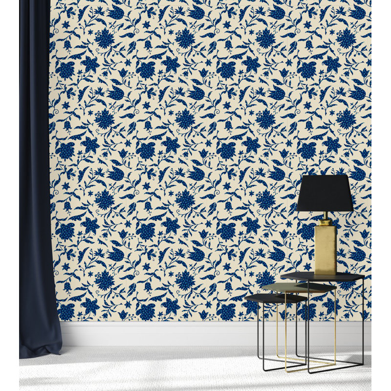 Peel & Stick Floral Tile, 2.08' W x 10.42' L