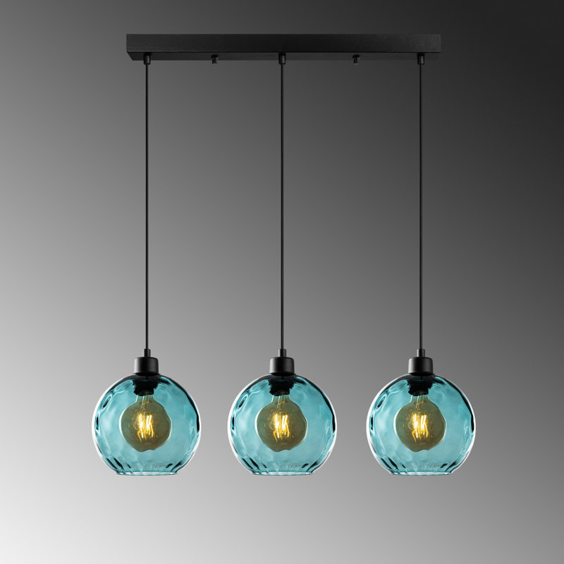 Sheen Chandelier, Black, Teal