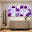 Purple Tropical Leaves and Geometric Shapes Abstract Canvas Wrapped Wall Art (Set of 3)-1521903066