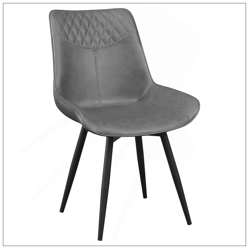 Chaise d'appoint pivotante grise touffetée (ensemble de 2) avec rembourrage moelleux et design Mid-Century moderne, parfaite pour un dîner confortable