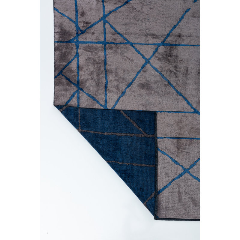 Rapture Gray/Blue Geometric Luxury Area Rug, Rectangle 7'10" x 11'2"